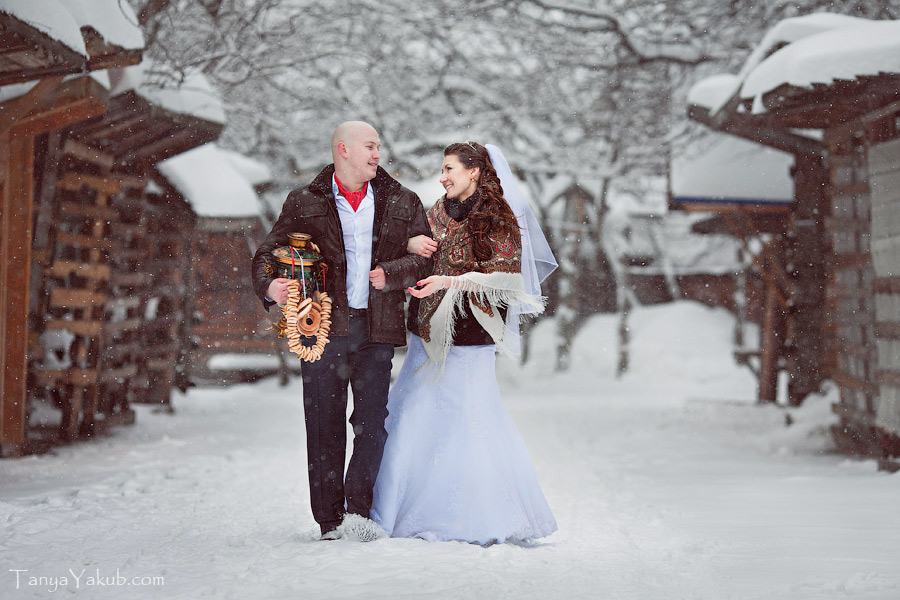 свадебные  зимой
