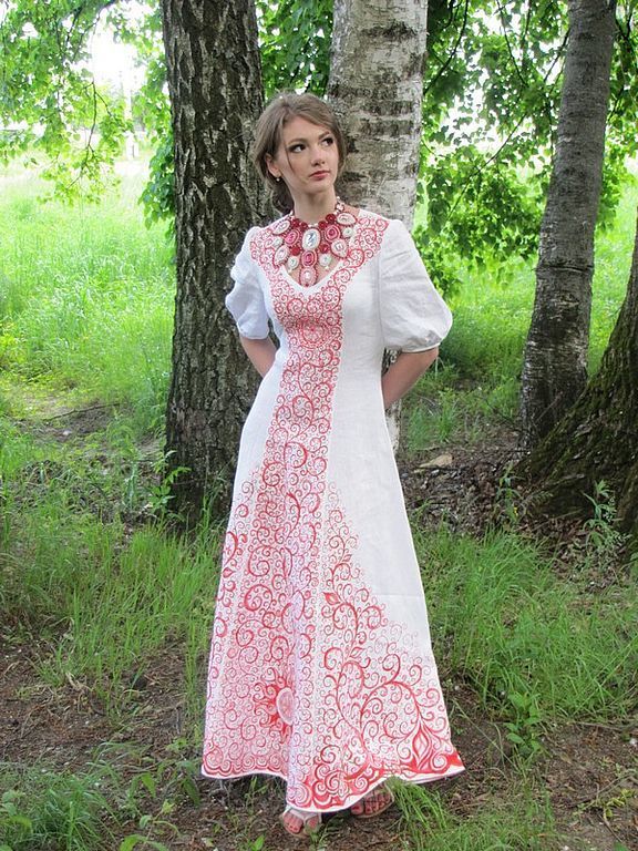 Свадебные славянские платья