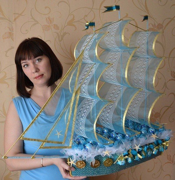 Кораблик из конфет своими руками мастер класс Кораблик из конфет своими руками мастер класс