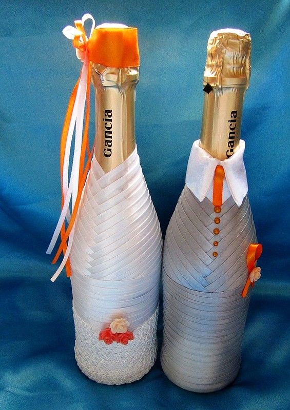 Как украсить бутылку шампанского пошагово Как украсить бутылку шампанского пошагово
