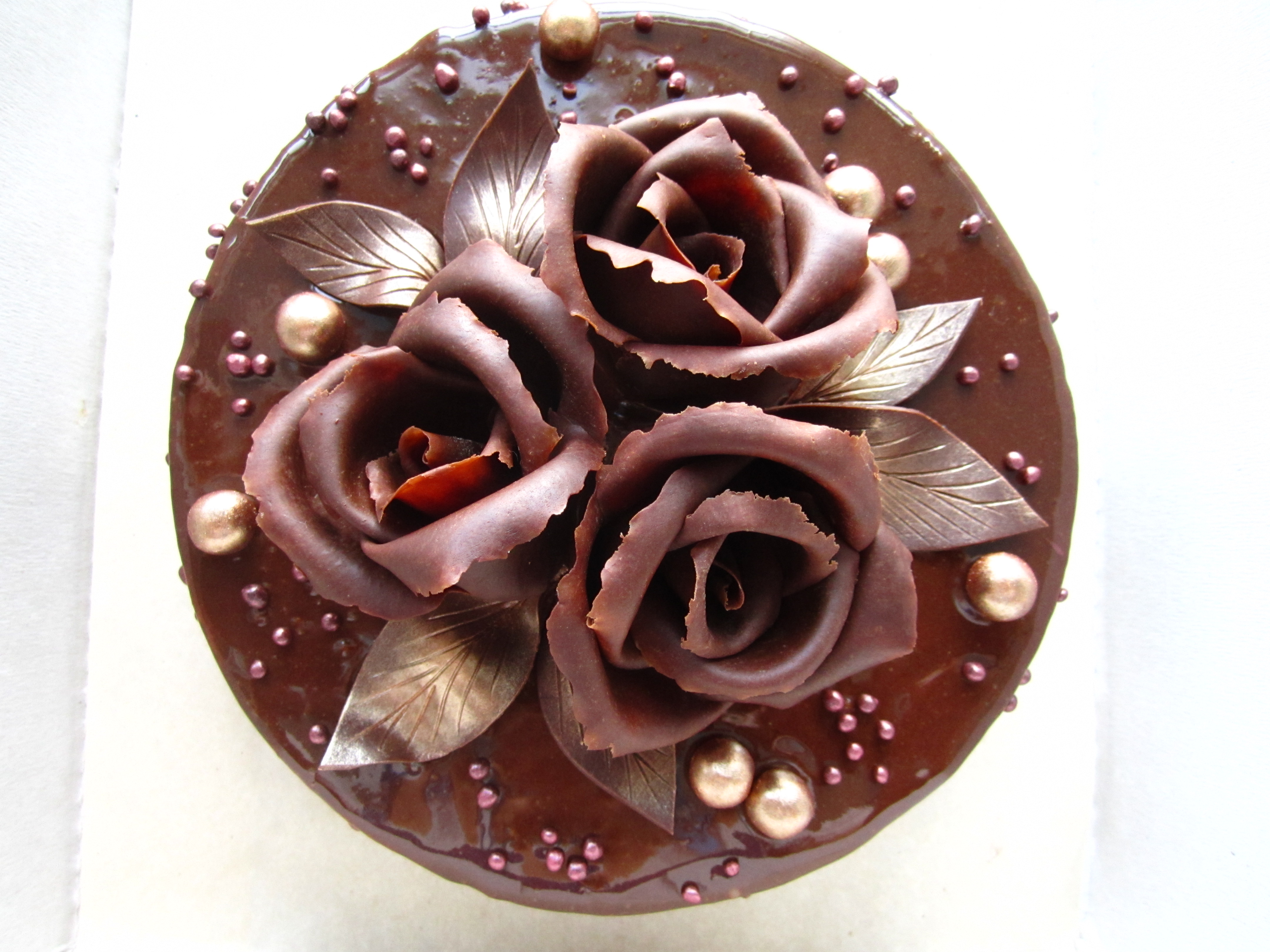 Торт С Шоколадными Розами
