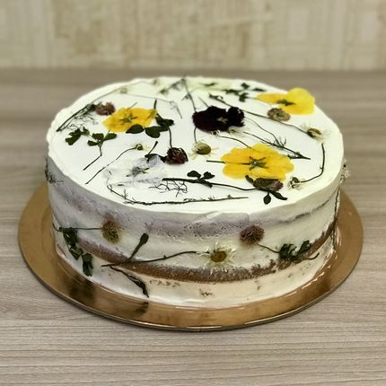 Торт с сухоцветами в стиле Эко