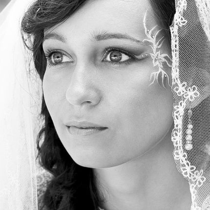 Авторский свадебный макияж с элементами фейс-арт