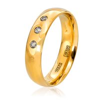 Обручальное кольцо Комфортное классическое с бриллиантами