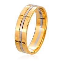 Обручальное кольцо комбинированное белое и жёлтое золото