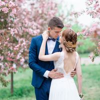 свадьба в мае, яблоневый сад