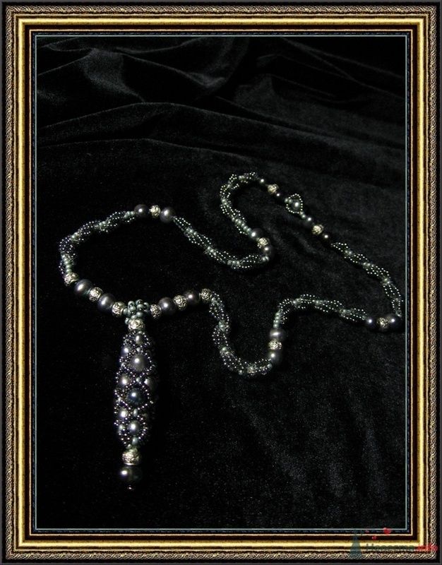 Плетеная бусина Чешский бисер, черный жемчуг - фото 79298 Невеста01