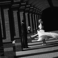 чёрно белая свадебная фотография