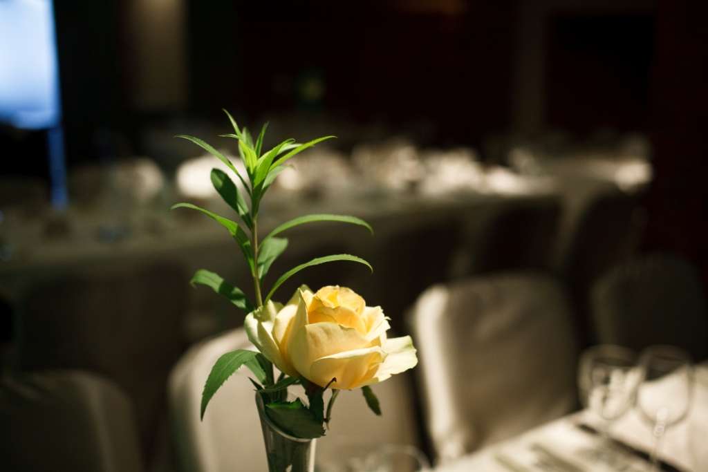Миниатюрный букет из кремовой розы и зелени. - фото 2579943 Ресторан "Plaza"