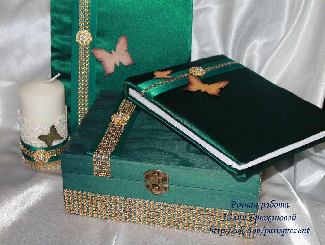 свадебный набор: изумруд и золото, атлас, украшения и пряжки - фото 3021323 Аксессуары от Юлии Брюхановой