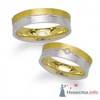 Обручальные кольца из белого и желтого золота - фото 9113 Интернет-магазин Miagold