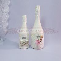 Декор свадебных бутылок - артикул 03