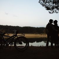 Закат, велосипеды