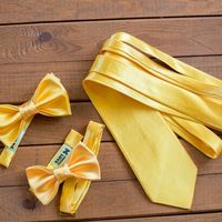 Свадебный комплект: детская и взрослая галстук-бабочки и галстук желтого цвета.
Галстук-бабочка - 600р.
Галстук - 1200р.

Чтобы заказать пишите в л.с. 