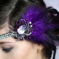 Повязка на голову "Violet feathers"