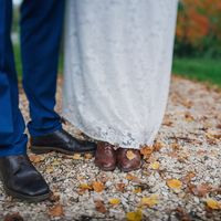 осень, листья, ботиночки невесты