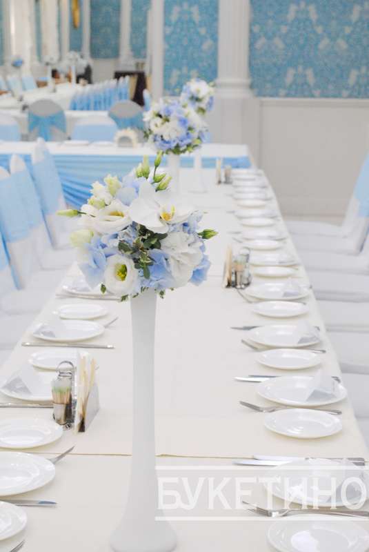 Фото 7707276 в коллекции Свадьба в ресторане Праздник в голубом цвете - Флористическая студия Букетино -оформление свадеб