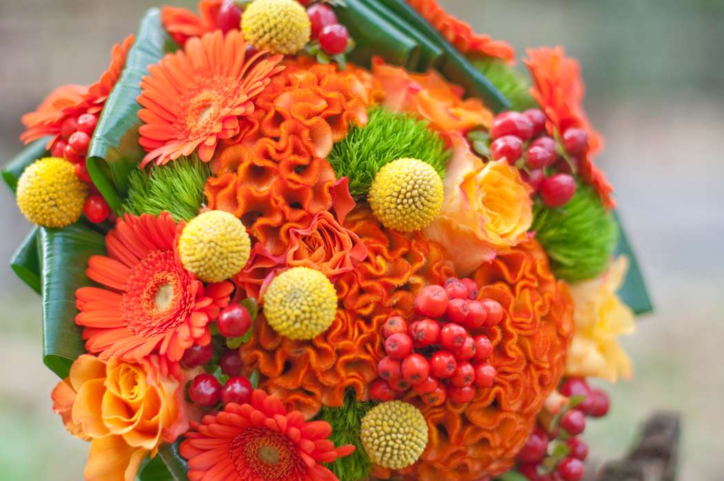 оранжевый букет невесты - фото 3237115 Студия флористики и декора "Глориоза"