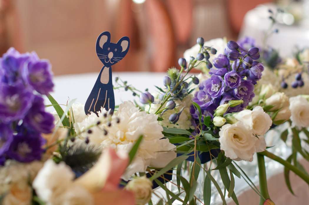 кошки мышки синяя фиолетовая персиковая свадьба - фото 6443092 Студия флористики и декора "Глориоза"