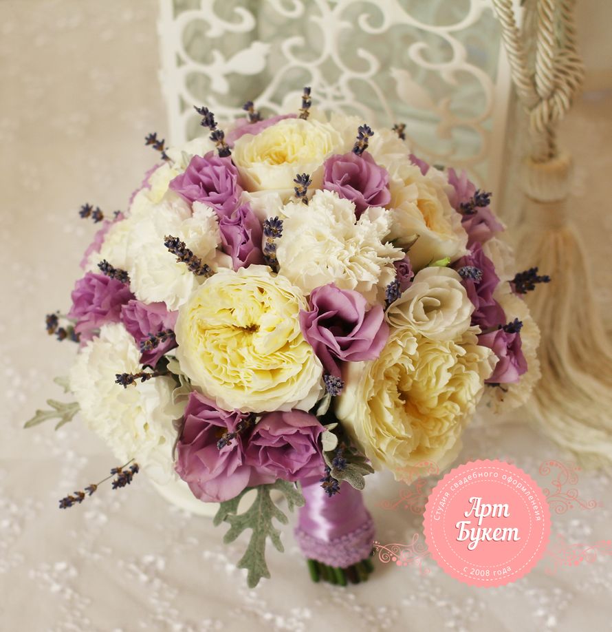 Букет невесты с пионовидной розой и лавандой. - фото 2699077 "Арт Букет" студия свадебного декора