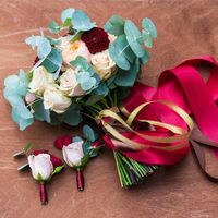 букет, букет невесты, букет из роз, флористика, оформление свадьбы, бутоньерка