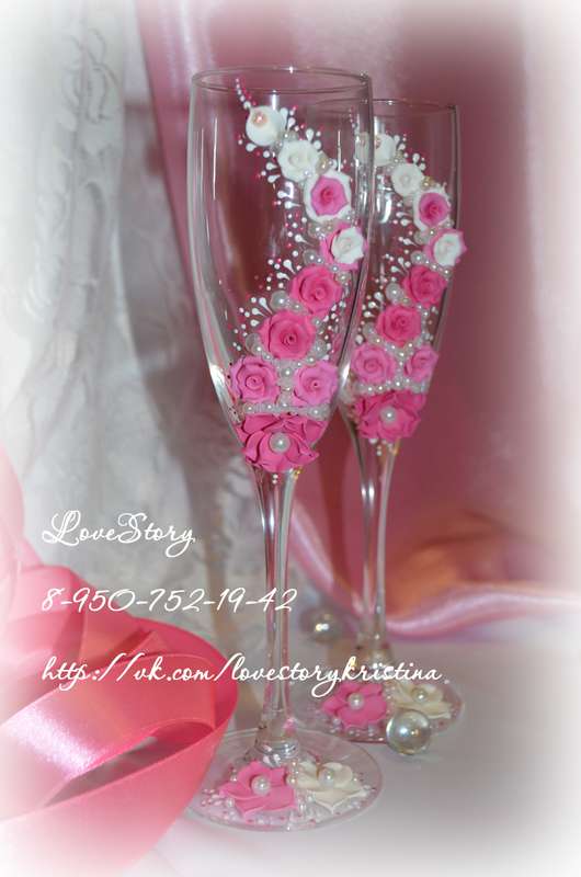 Бокалы из коллекции "Аромат" в розовом цвете - фото 4422789 Студия аксессуаров Кристины Тишковой