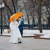 зимняя свадьба, свадьба зимой, оранжевый, прогулка