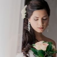 Стилист Ольга Силаева. Образ невесты. Свадебная прическа на длинные волосы, свадебный макияж