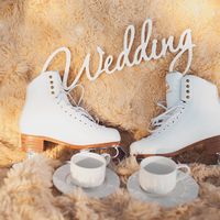 коньки для свадебной фотосессии зимой