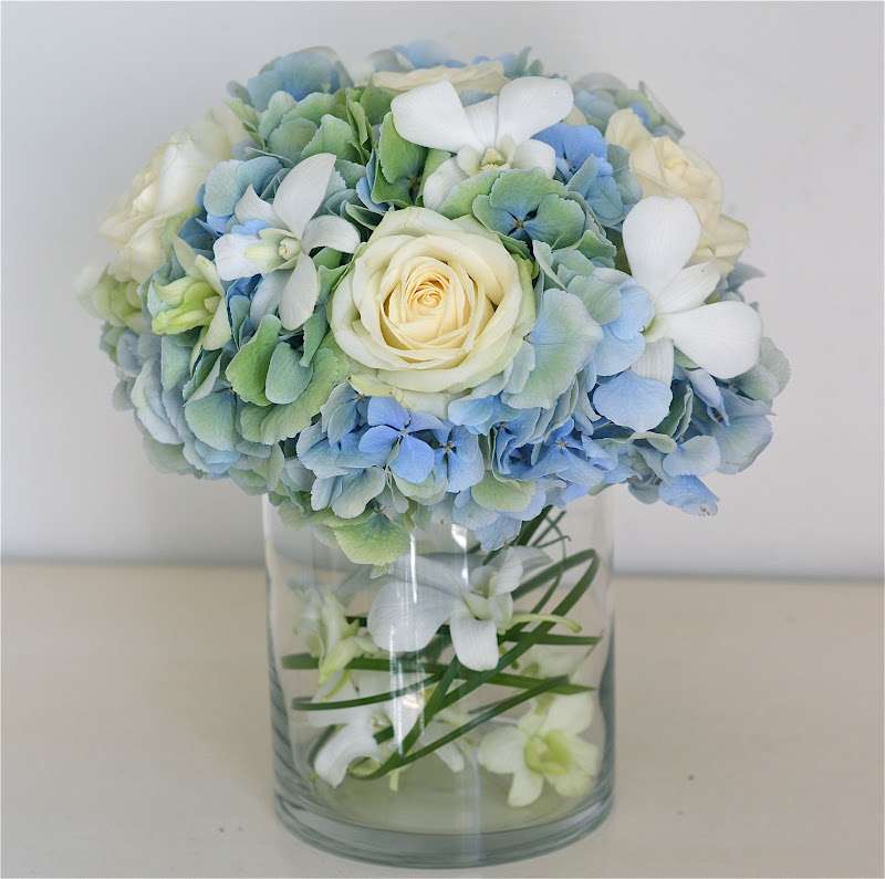 Букет невесты из голубых гортензий, белых орхидей и роз  - фото 2090498 firiniel