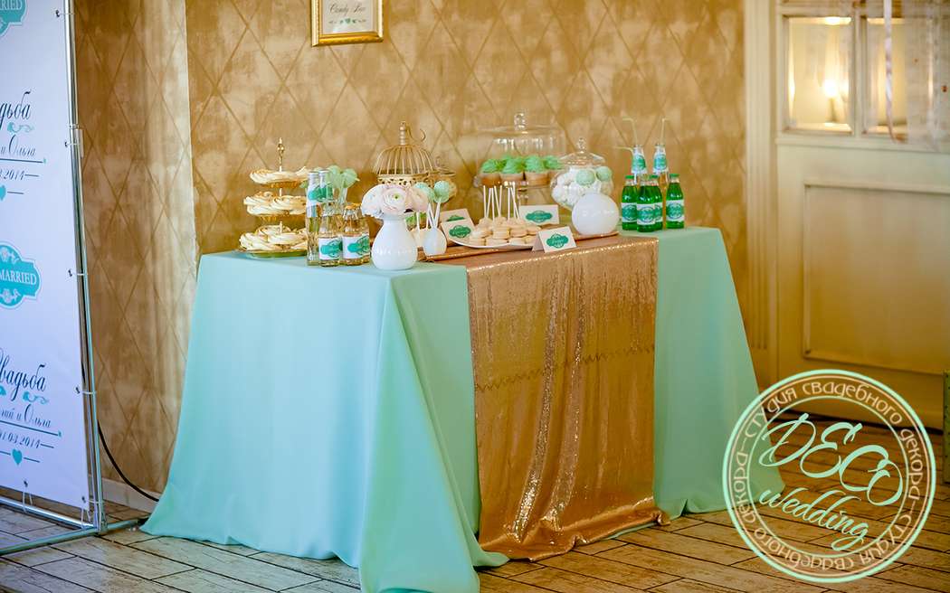 Candy-bar в мятно-золотом цвете - фото 2150984 Deco wedding - студия свадебного декора