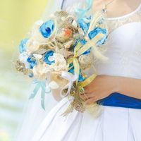 необычный букет невесты в морском стиле