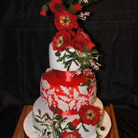 Свадебный торт с маками 