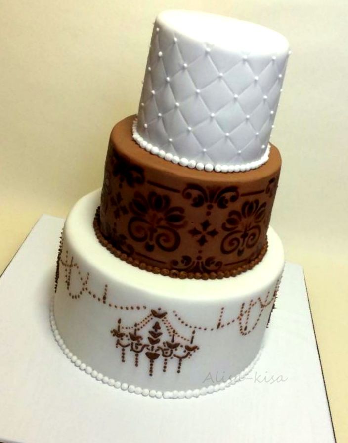 винтажный свадебный торт шоколад - фото 2739365 Alisa-Kisa создание тортов