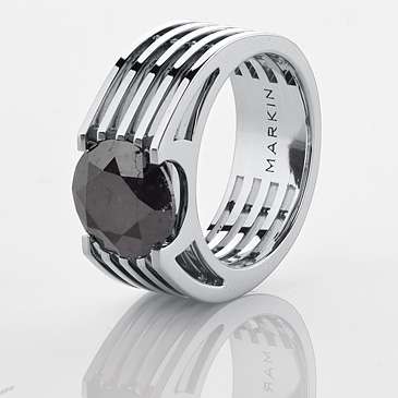 Эксклюзивное кольцо "Вантовый Мост" с крупным черным бриллиантом (от 3,6 карата) - фото 2485327 Ювелирный Интернет-бутик "Evora"