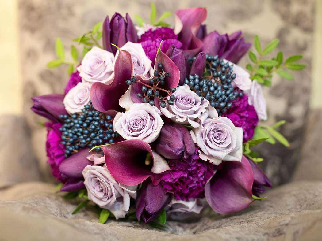 Букет невесты , фиолетово-сливовая гамма, студия "Настя Рай" - фото 9858056 "Настя Рай" - платья, аксессуары, цветы и декор