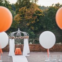 арка, выездная регистрация, оранжевая свадьба