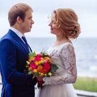 В предвкушении... Смоки синий + пучек на волосы по плечи