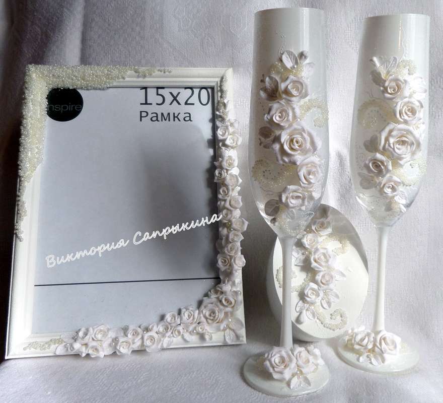 Свадебные аксессуары в классическом белом цвете - фото 4297911 AmoreAmore - свадебные аксессуары