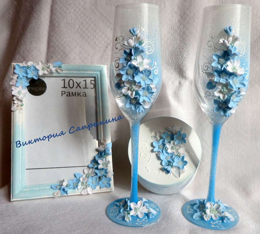 Свадебные аксессуары в голубом цвете - фото 4297915 AmoreAmore - свадебные аксессуары