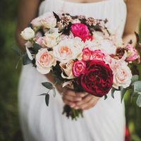 Букет невесты из роз в бело-розовой палитре 