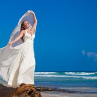 невеста, съемка в Доминикане,  пляж Макао
