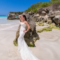 невеста, съемка в Доминикане,  пляж Макао,  платье