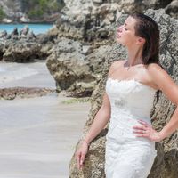 невеста, съемка в Доминикане,  пляж Макао,  скалы