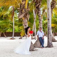 свадьба в Доминикане, невеста и жених, любовь, пальмы