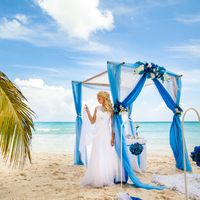 Доминикана, остров Саона, свадьба в голубом цвете, невеста