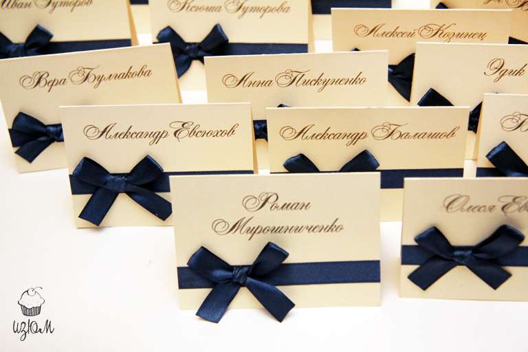 Рассадочные карточки для гостей "Индиго" - фото 884875 Мастерская "Изюм" - приглашения на свадьбу