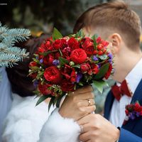Свадьба в красном цвете. Винтажная свадьба. Зимняя свадьба. Свадьба в ноябре.