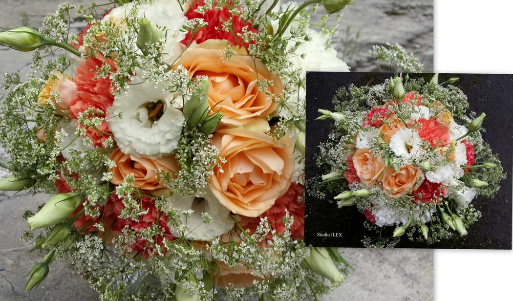 Персиково-оранжевый букет для летней свадьбы - фото 1061285 Studio ILEX. Флористика и дизайн