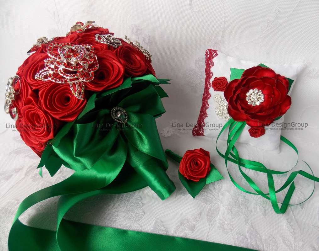 Комплект "Красные розы" - фото 4315305 Мастерская свадебного декора Lina designgroup 